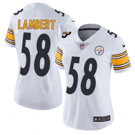 Women's Nike Pittsburgh Steelers 58 Jack Lambert White Vapor Untouchable Limited Player NFL Jersey