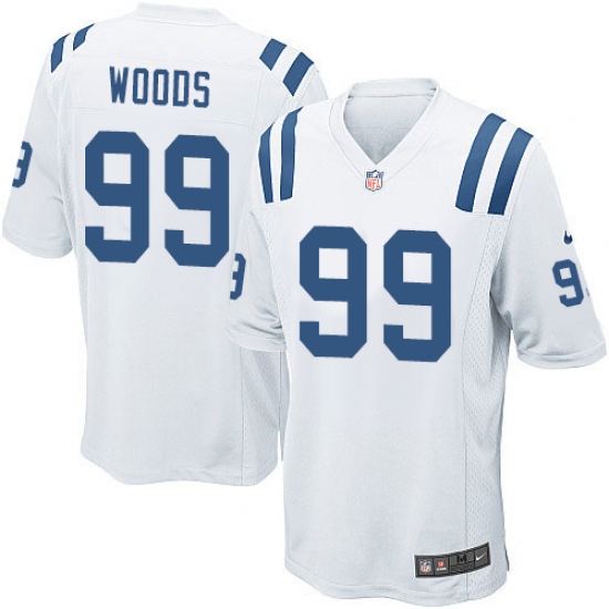 Men's Nike Indianapolis Colts 99 Al Woods Game White NFL Jersey