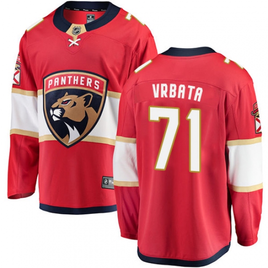 Men's Florida Panthers 71 Radim Vrbata Fanatics Branded Red Home Breakaway NHL Jersey