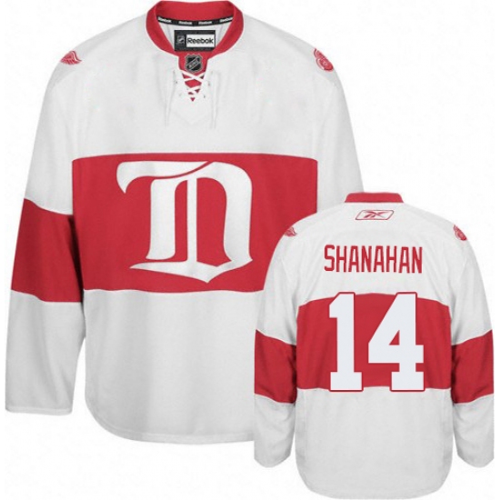 Men's Reebok Detroit Red Wings 14 Brendan Shanahan Authentic White Third NHL Jersey