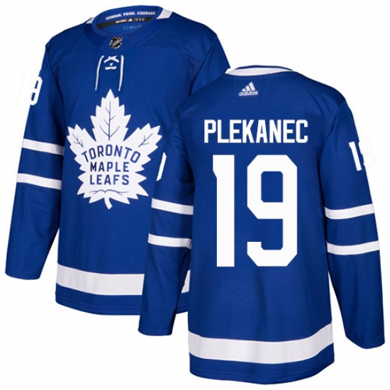 Men's Adidas Toronto Maple Leafs 19 Tomas Plekanec Authentic Royal Blue Home NHL Jersey