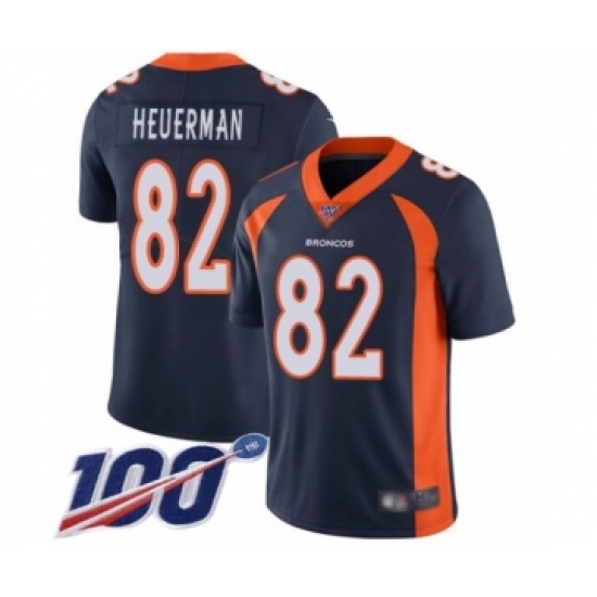 Men's Denver Broncos 82 Jeff Heuerman Navy Blue Alternate Vapor Untouchable Limited Player 100th Season Football Jersey