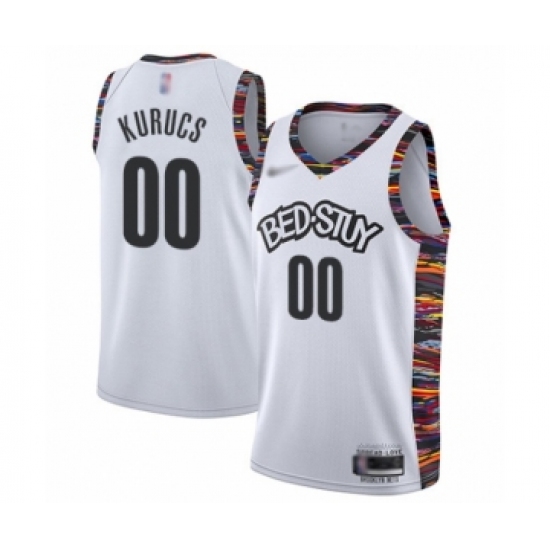 Youth Brooklyn Nets 00 Rodions Kurucs Swingman White Basketball Jersey - 2019 20 City Edition