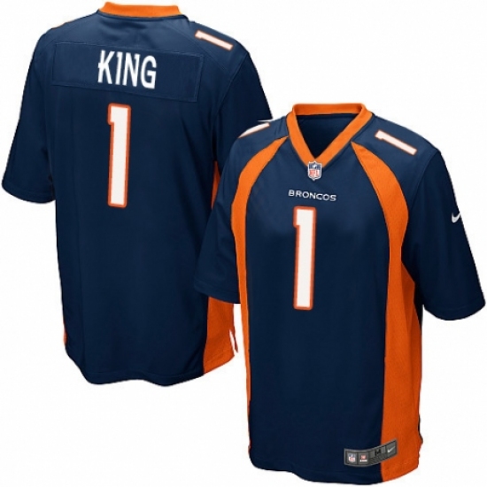 Men's Nike Denver Broncos 1 Marquette King Game Navy Blue Alternate NFL Jersey