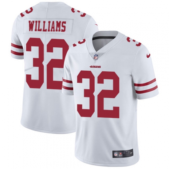 Men's Nike San Francisco 49ers 32 Joe Williams White Vapor Untouchable Limited Player NFL Jersey