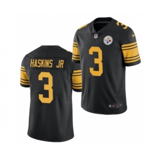 Men's Pittsburgh Steelers 3 Dwayne Haskins Jr. Black Color Rush Limited Stitched Jersey