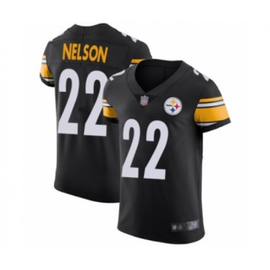 Men's Pittsburgh Steelers 22 Steven Nelson Black Team Color Vapor Untouchable Elite Player Football Jersey