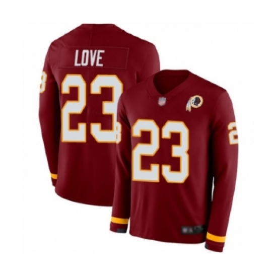 Youth Washington Redskins 23 Bryce Love Limited Burgundy Therma Long Sleeve Football Jersey