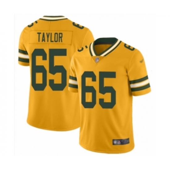 Women's Green Bay Packers 65 Lane Taylor Limited Gold Inverted Legend Football Jersey
