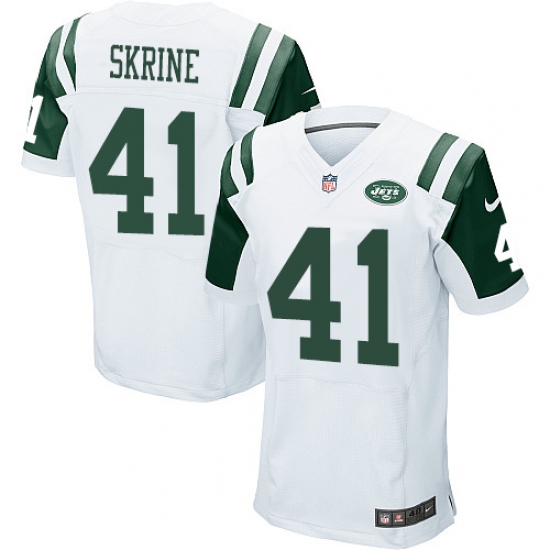 Men's Nike New York Jets 41 Buster Skrine Elite White NFL Jersey