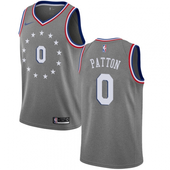 Men's Nike Philadelphia 76ers 0 Justin Patton Swingman Gray NBA Jersey - City Edition