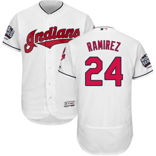 Men's Majestic Cleveland Indians 24 Manny Ramirez White 2016 World Series Bound Flexbase Authentic Collection MLB Jersey