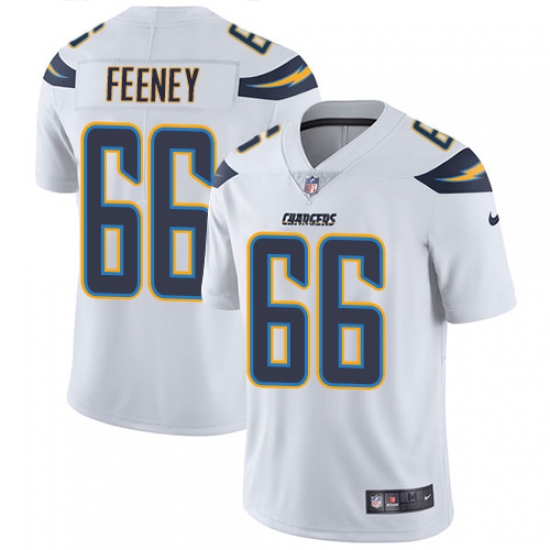 Men's Nike Los Angeles Chargers 66 Dan Feeney White Vapor Untouchable Limited Player NFL Jersey