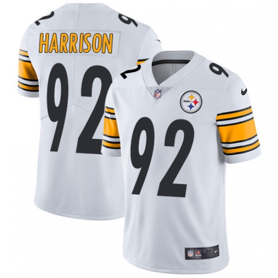 Men's Nike Pittsburgh Steelers 92 James Harrison White Vapor Untouchable Limited Player NFL Jersey