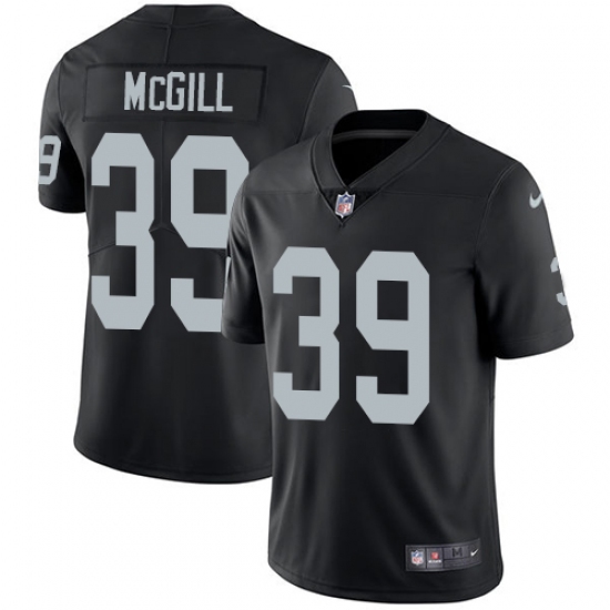 Men's Nike Oakland Raiders 39 Keith McGill Black Team Color Vapor Untouchable Limited Player NFL Jersey