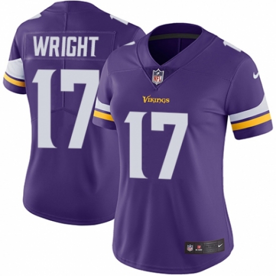 Women's Nike Minnesota Vikings 17 Kendall Wright Purple Team Color Vapor Untouchable Limited Player NFL Jersey