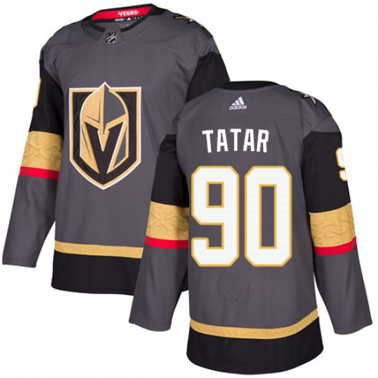 Men's Adidas Vegas Golden Knights 90 Tomas Tatar Authentic Gray Home NHL Jersey
