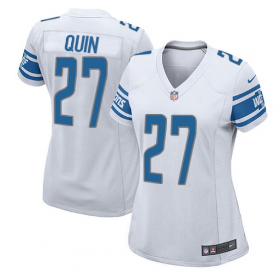 Women's Nike Detroit Lions 27 Glover Quin Game White NFL Jersey