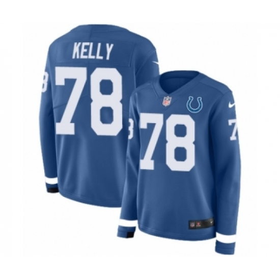 Women's Nike Indianapolis Colts 78 Ryan Kelly Limited Blue Therma Long Sleeve NFL Jersey