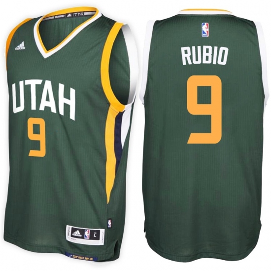 Utah Jazz 9 Ricky Rubio Alternate Green New Swingman Stitched NBA Jersey