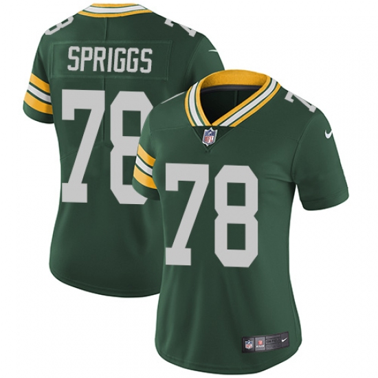Women's Nike Green Bay Packers 78 Jason Spriggs Green Team Color Vapor Untouchable Limited Player NFL Jersey
