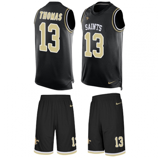 Men's Nike New Orleans Saints 13 Michael Thomas Limited Black Tank Top Suit NFL Jersey
