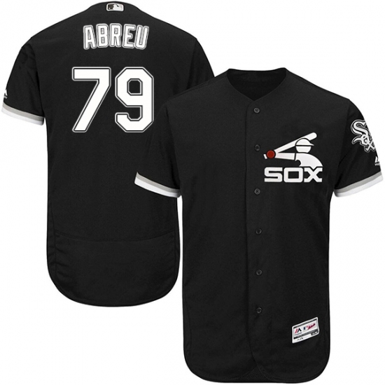 Men's Majestic Chicago White Sox 79 Jose Abreu Authentic Black Alternate Home Cool Base MLB Jersey