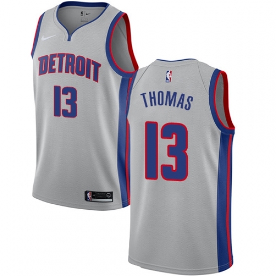 Youth Nike Detroit Pistons 13 Khyri Thomas Swingman Silver NBA Jersey Statement Edition