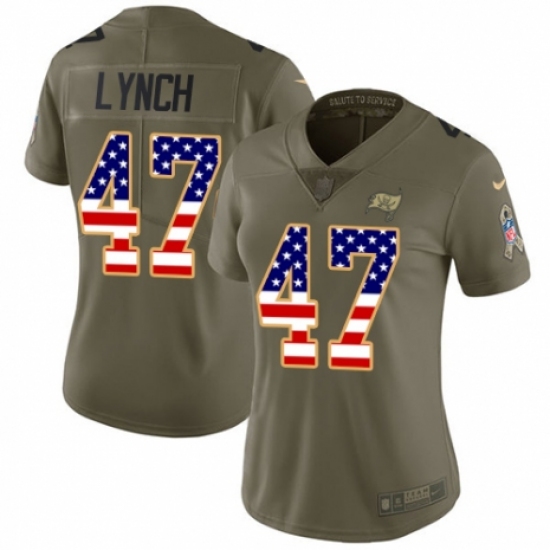 Women's Nike Tampa Bay Buccaneers 47 John Lynch Limited Olive/USA Flag 2017 Salute to Service NFL Jersey