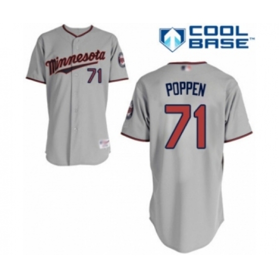 Youth Minnesota Twins 71 Sean Poppen Authentic Grey Road Cool Base Baseball Player Jersey