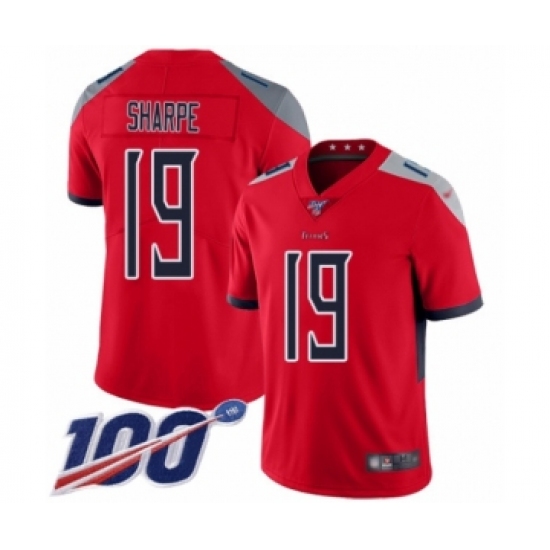 Youth Tennessee Titans 19 Tajae Sharpe Limited Red Inverted Legend 100th Season Football Jersey
