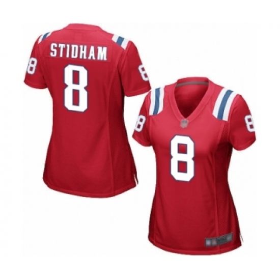 Women's New England Patriots 8 Jarrett Stidham Game Red Alternate Football Jersey