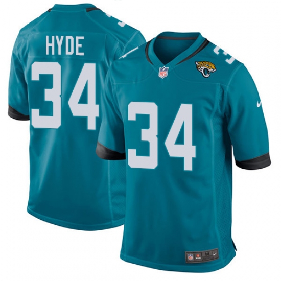 Men's Nike Jacksonville Jaguars 34 Carlos Hyde Game Teal Green Alternate NFL Jersey