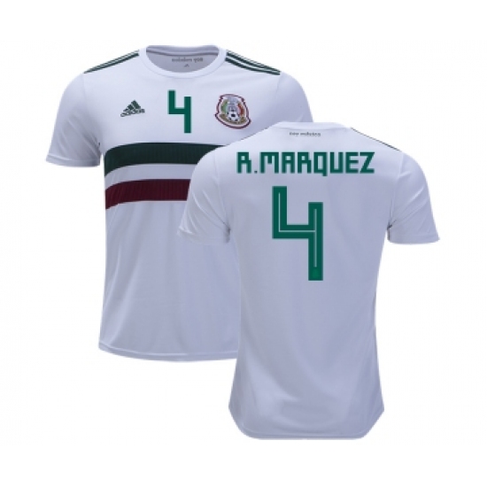 Mexico 4 R.Marquez Away Kid Soccer Country Jersey