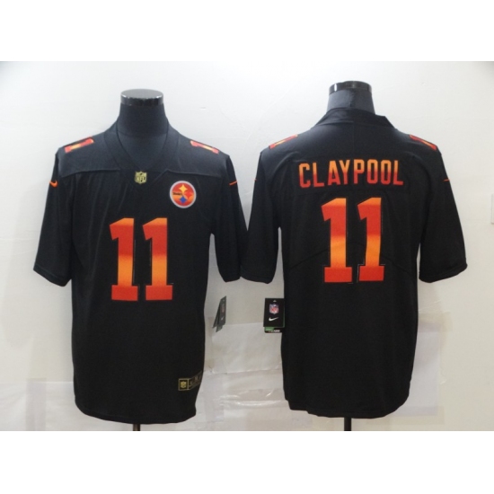 Men's Pittsburgh Steelers 11 Chase Claypool Black colorful Nike Limited Jersey