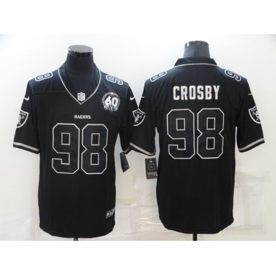 Men's Oakland Raiders 98 Maxx Crosby Black 60th Anniversary Vapor Untouchable Limited Jersey