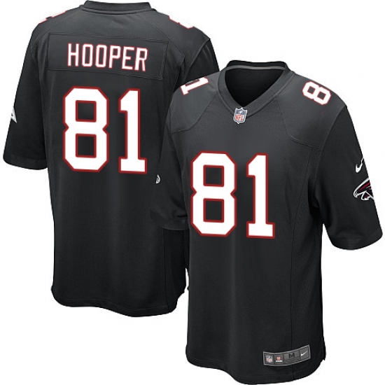 Men's Nike Atlanta Falcons 81 Austin Hooper Game Black Alternate NFL Jersey