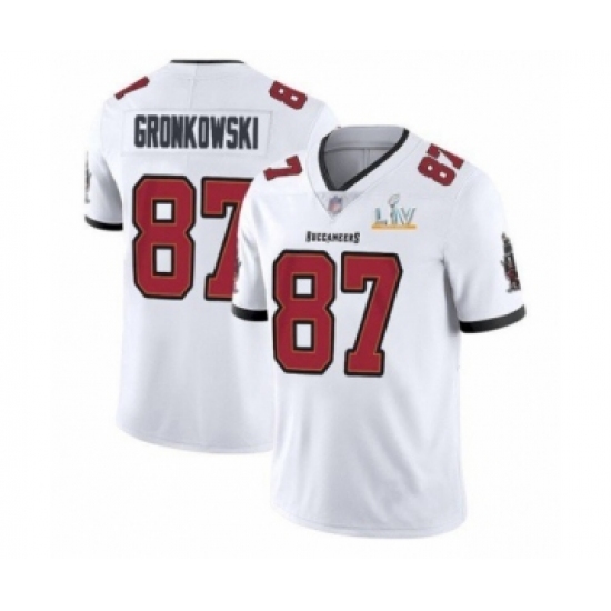 Women's Tampa Bay Buccaneers 87 White Limited Jersey 2021 Super Bowl LV