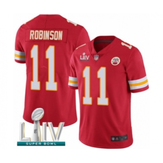 Youth Kansas City Chiefs 11 Demarcus Robinson Red Team Color Vapor Untouchable Limited Player Super Bowl LIV Bound Football Jersey