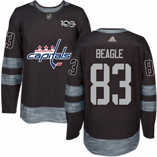 Men's Adidas Washington Capitals 83 Jay Beagle Authentic Black 1917-2017 100th Anniversary NHL Jersey