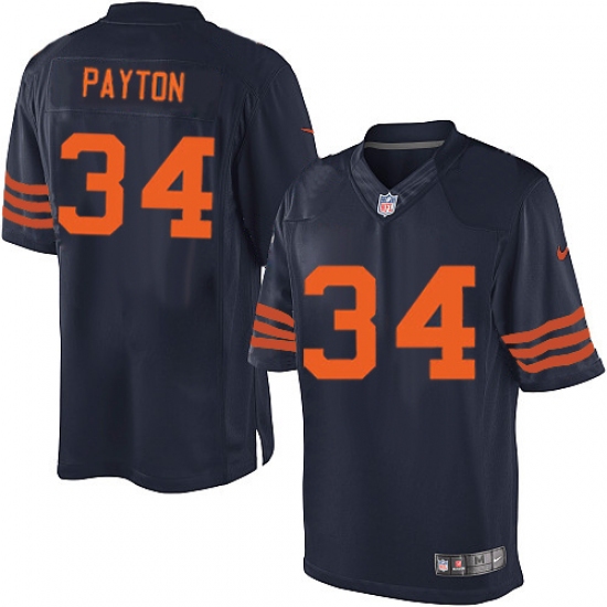 Men's Nike Chicago Bears 34 Walter Payton Navy Blue Alternate Vapor Untouchable Limited Player NFL Jersey