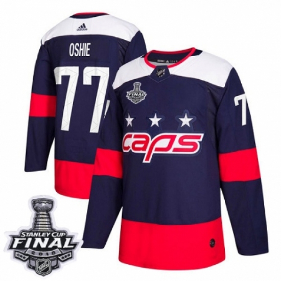 Youth Adidas Washington Capitals 77 T.J. Oshie Authentic Navy Blue 2018 Stadium Series 2018 Stanley Cup Final NHL Jersey