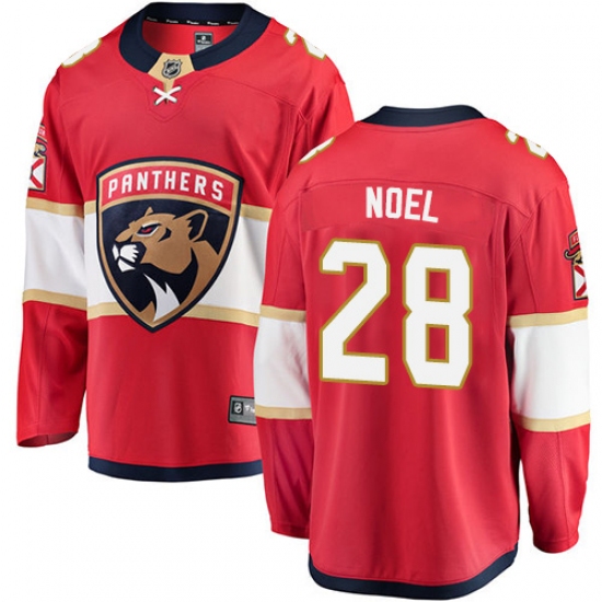 Men's Florida Panthers 28 Serron Noel Authentic Red Home Fanatics Branded Breakaway NHL Jersey