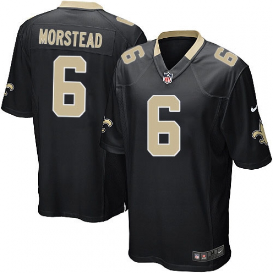 Men's Nike New Orleans Saints 6 Thomas Morstead Game Black Team Color NFL Jersey
