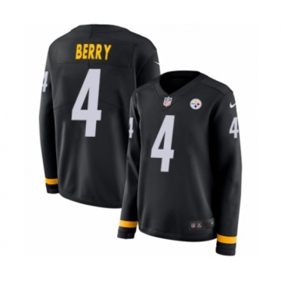Women's Nike Pittsburgh Steelers 4 Jordan Berry Limited Black Therma Long Sleeve NFL Jersey