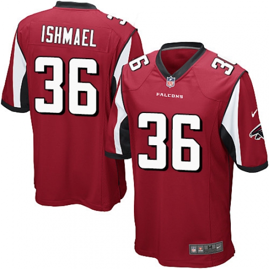 Men's Nike Atlanta Falcons 36 Kemal Ishmael Game Red Team Color NFL Jersey
