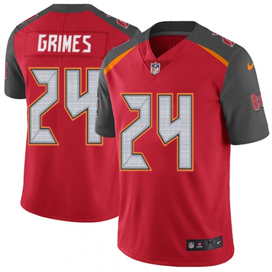 Youth Nike Tampa Bay Buccaneers 24 Brent Grimes Red Team Color Vapor Untouchable Limited Player NFL Jersey