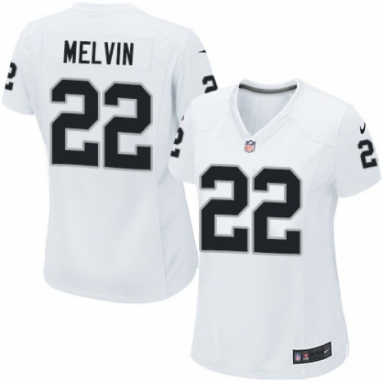 Women's Nike Oakland Raiders 22 Rashaan Melvin Game White NFL Jersey