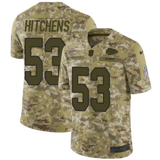 Men's Nike Kansas City Chiefs 53 Anthony Hitchens Limited Camo 2018 Salute to Service NFL Jersey