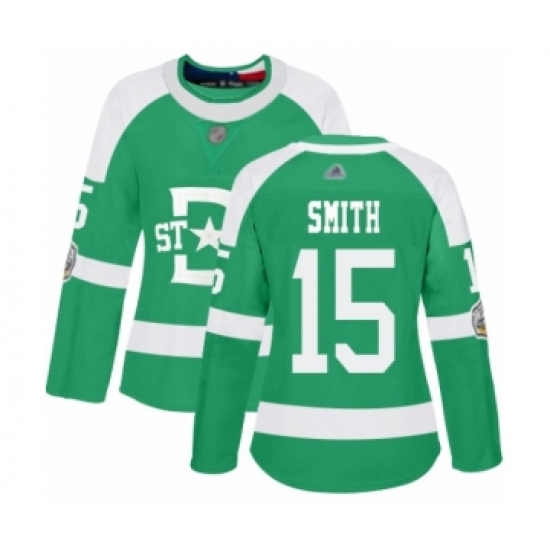 Women's Dallas Stars 15 Bobby Smith Authentic Green 2020 Winter Classic Hockey Jersey